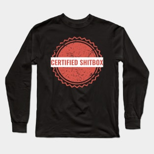 Certified Shitbox - Red Label With White Text Thick Circle Design Long Sleeve T-Shirt